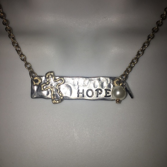 HOPE cross pearl pendant NWT - Picture 1 of 6